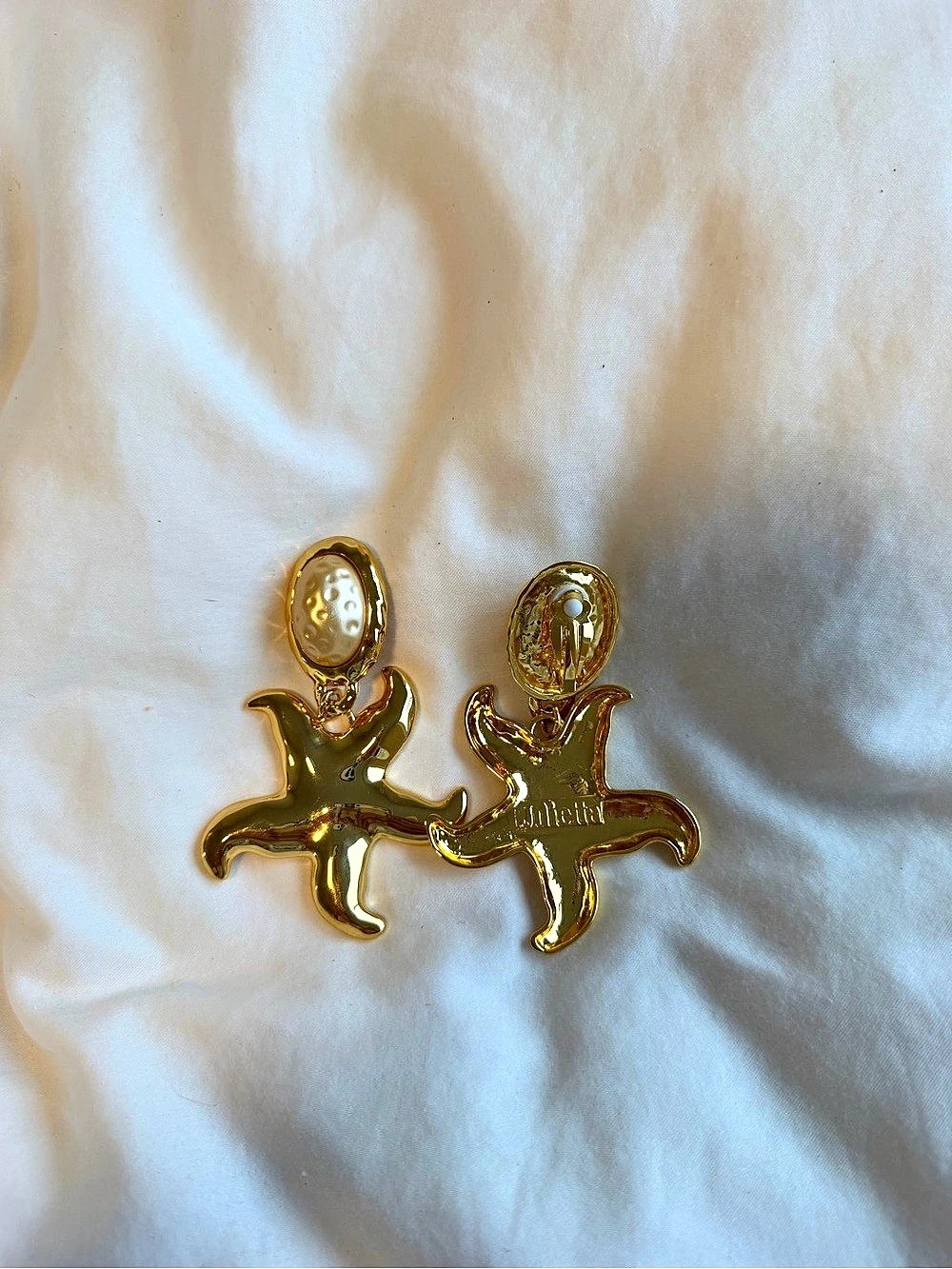 NEW Julietta Mermaid Dreams Gold-Plated & Resin Drop Clip On Starfish Earrings
